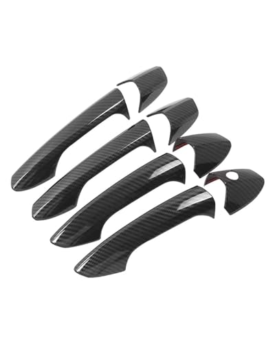 YYGGWL Scratch Protection Kompatibel Mit Benz E-Klasse 2010-2015 Vollumhüllender Einloch Türgriff Türschalenzuggriff Dekorationszubehör Türgriffabdeckung(Carbonfaser-Muster) von YYGGWL