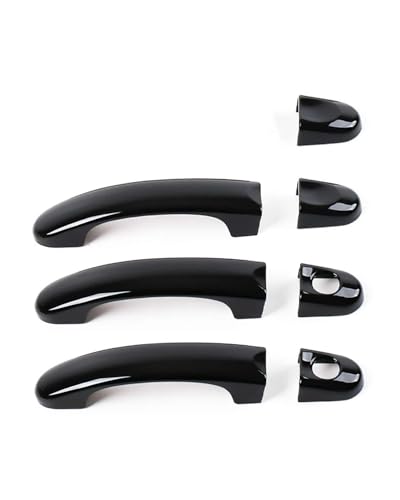 YYGGWL Scratch Protection Kompatibel Mit Caddy T5 T6 Türgriffleiste 1 Loch Kratzschutz Schutzfolie Türgriffabdeckung(3 doors-double hole bright black) von YYGGWL
