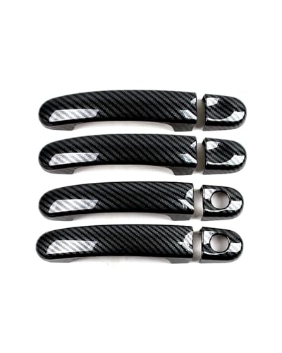 YYGGWL Scratch Protection Kompatibel Mit Caravelle Transporter T5 T6 2003-2019 Türschale 2 Löcher Griffleiste Türgriffabdeckung(Carbonfaser-Muster) von YYGGWL