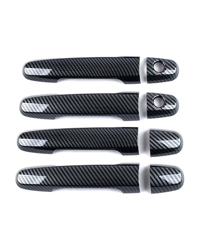 YYGGWL Scratch Protection Kompatibel Mit Daihatsu Terios J200 2007-2022 Doppelloch Türgriff Mit Schalenzieher Dekorationsleisten Kratzschutz-Set Türgriffabdeckung(Carbonfaser-Muster) von YYGGWL