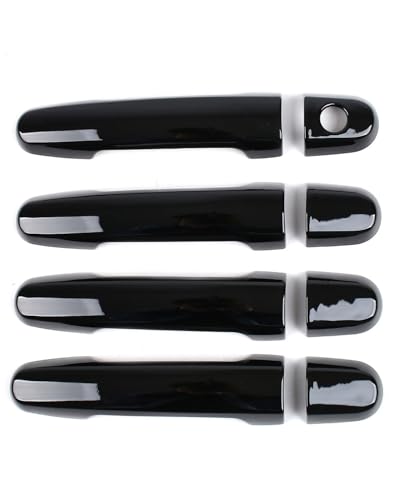 YYGGWL Scratch Protection Kompatibel Mit Daihatsu Terios J200 2007-2022 Einloch Türgriff Mit Schalenzieher Dekorationsleisten Kratzschutz-Set Türgriffabdeckung(Bright black) von YYGGWL