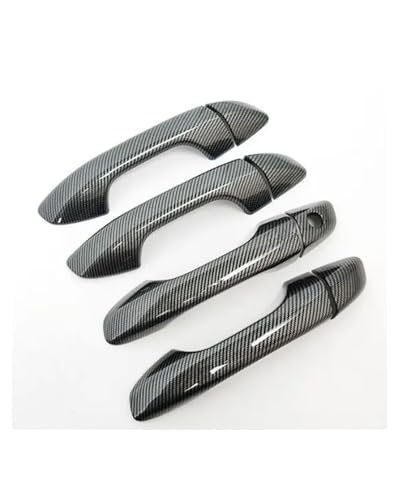 YYGGWL Scratch Protection Kompatibel Mit Kia Sportage 2018-2021 Einloch Türgriff Mit Dekorativen Leuchtleisten Schutzfolien-Set Türgriffabdeckung(Carbonfaser-Muster) von YYGGWL