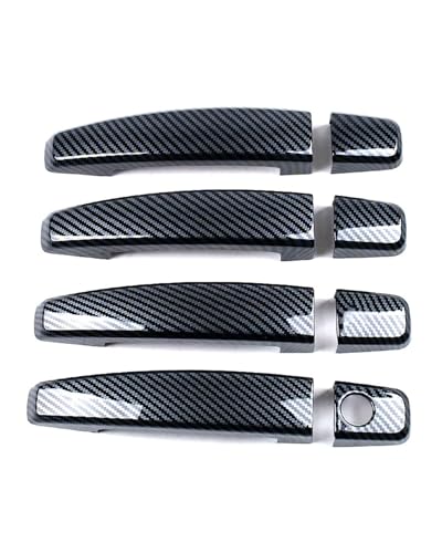 YYGGWL Scratch Protection Kompatibel Mit Meriva B 2010-2017 Einloch Türgriff Mit Schalenzieher Dekorationsset Kratzschutz-Zubehör Türgriffabdeckung(Carbonfaser-Muster) von YYGGWL