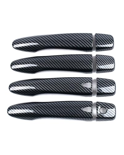 YYGGWL Scratch Protection Kompatibel Mit Navara D23 2015-2021 Einloch Doppeltes Intelligentes Türgriffabdeckung Kratzfest Türschalen-Schutz Türgriffabdeckung(Carbonfaser-Muster) von YYGGWL