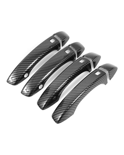 YYGGWL Scratch Protection Kompatibel Mit Q7 2016-2022 Türgriffabdeckung 4-Smart Ohne Bohrung Kratzschutz Zubehör Türgriffabdeckung(Carbonfaser-Muster) von YYGGWL