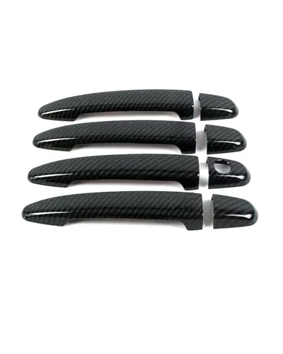 YYGGWL Scratch Protection Kompatibel Mit Toyota Voxy R60 R70 2001-2013 Einloch Türgriff Mit Schalenzieher Dekorationsumbausatz Kratzschutz-Set Türgriffabdeckung(Carbonfaser-Muster) von YYGGWL