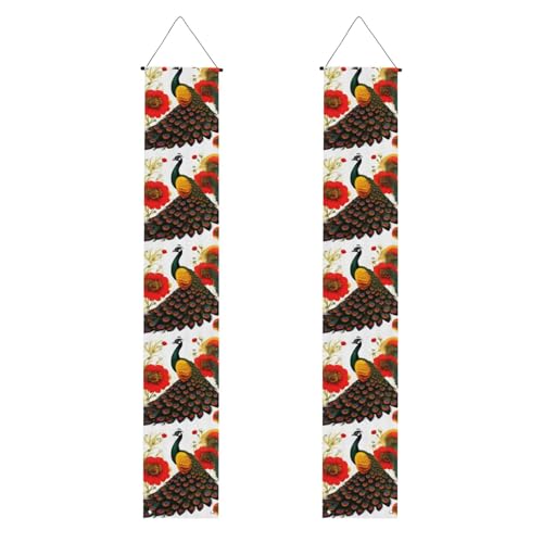 Abschlussbanner YYHHAOFA Pfau rote Blume bedrucktes Dekor-Banner Türschild für den Innen- und Außenbereich, 30,5 x 180,9 cm Abschlussbanner YYHHAOFA Pfau rote Blume bedrucktes Dekor-Banner Türschild für den Innen- und Außenbereich, 30,5 x 180,9 cm von YYHHAOFA