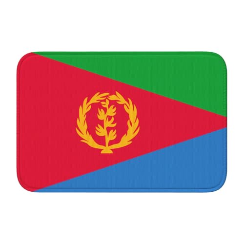 Bodenmatte mit Schlosskante, 40 x 60 YYHHAOFA Eritreische Flagge, Muster für WC, Schminktisch, Ferienhaus, Hauptbadezimmer, Kinderzimmer und Gäste-Suite von YYHHAOFA