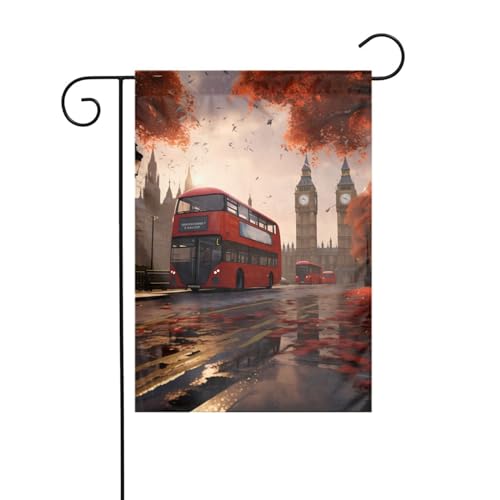 Gartenflagge London-Bild, dekorative Flaggen hauptsächlich für Terrassen, Gärten, Blumentöpfe, Terrasse, Rasen, 30,5 x 45,7 cm von YYHHAOFA