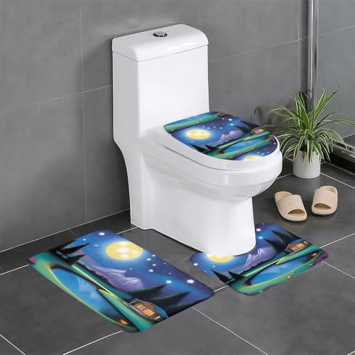 Rutschfeste Bodenmatte, 3-teiliges Set, YYHHAOFA Pool-of Stars Muster, U-förmige WC-Bodenmatte, fest befestigt, saugfähig und langlebig, dick und bequem Rutschfeste Bodenmatte, 3-teiliges Set, YYHHAOFA Pool-of Stars Muster, U-förmige WC-Bodenmatte, fest befestigt, saugfähig und langlebig, dick und bequem von YYHHAOFA