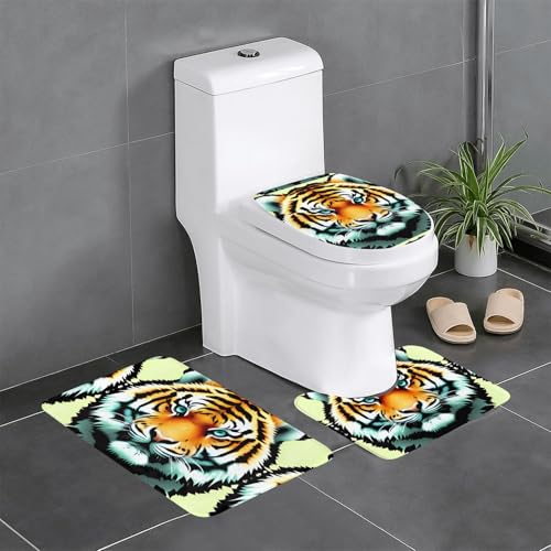 Rutschfeste Bodenmatte, 3-teiliges Set, YYHHAOFA kleiner dicker Tigerkopf, U-förmige WC-Bodenmatte, fest befestigt, saugfähig und langlebig, dick und bequem Rutschfeste Bodenmatte, 3-teiliges Set, YYHHAOFA kleiner dicker Tigerkopf, U-förmige WC-Bodenmatte, fest befestigt, saugfähig und langlebig, dick und bequem von YYHHAOFA