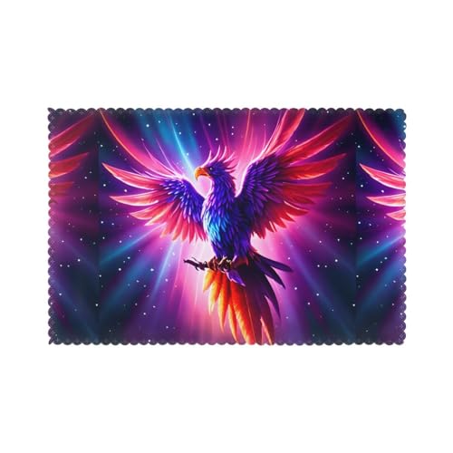YYHHAOFA A Phoenix Platzsets für Esstisch, 30,5 x 45,7 cm, hitzebeständig, für Hotels, Häuser und Bankette, 6 Stück YYHHAOFA A Phoenix Platzsets für Esstisch, 30,5 x 45,7 cm, hitzebeständig, für Hotels, Häuser und Bankette, 6 Stück von YYHHAOFA