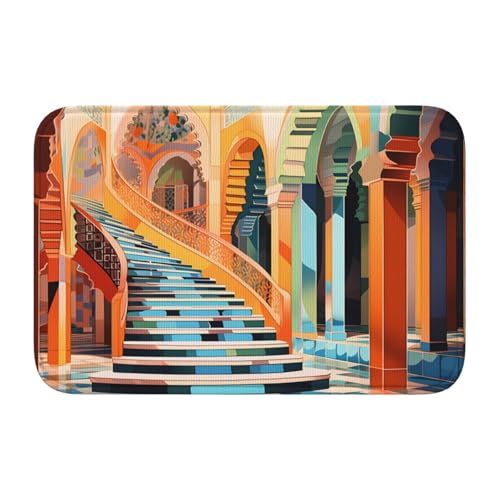 YYHHAOFA Abstrakte marokkanische Treppe bedruckt, rutschfeste und verdickte Bodenmatte, geeignet für Badezimmer, Schlafzimmer, waschbare Teppich-Fußmatten, 40,6 x 61 cm YYHHAOFA Abstrakte marokkanische Treppe bedruckt, rutschfeste und verdickte Bodenmatte, geeignet für Badezimmer, Schlafzimmer, waschbare Teppich-Fußmatten, 40,6 x 61 cm von YYHHAOFA