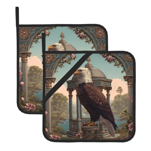 YYHHAOFA Adler auf dem Pavillon Muster Quadratisch Topfmatte Zweiteiliges Set, isoliert, verdickt, wasserdicht, leicht zu reinigen YYHHAOFA Adler auf dem Pavillon Muster Quadratisch Topfmatte Zweiteiliges Set, isoliert, verdickt, wasserdicht, leicht zu reinigen von YYHHAOFA