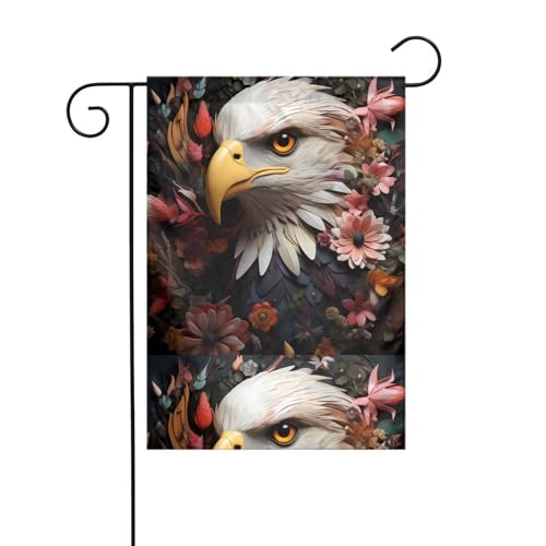 YYHHAOFA Adler in Blumen, bedruckt, Gartenflaggenmast für den Außenbereich, Innenhof, Dekoration, doppelseitig, 30,5 x 45,7 cm YYHHAOFA Adler in Blumen, bedruckt, Gartenflaggenmast für den Außenbereich, Innenhof, Dekoration, doppelseitig, 30,5 x 45,7 cm von YYHHAOFA