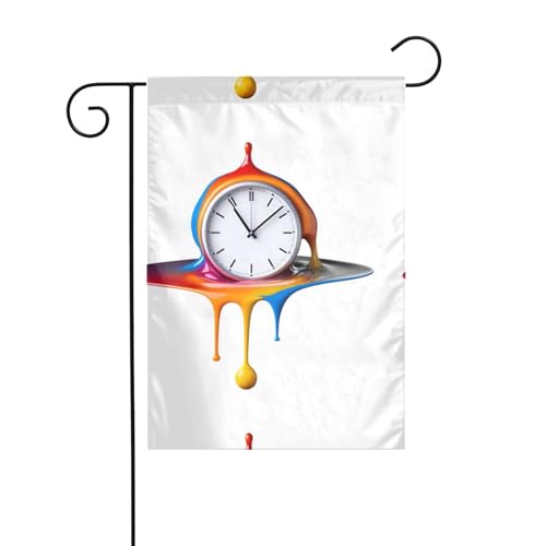 YYHHAOFA Bedruckter Gartenflaggenmast mit Aufschrift "The Passing Time" für den Außenbereich, doppelseitig, 30,5 x 45,7 cm von YYHHAOFA