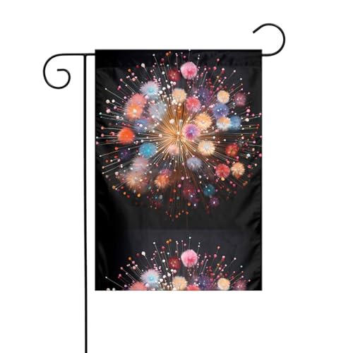 YYHHAOFA Brilliant Perlen-Fahnenmast mit Feuerwerk, bedruckt, für den Außenbereich, Innenhof, Dekoration, doppelseitig, 30,5 x 45,7 cm YYHHAOFA Brilliant Perlen-Fahnenmast mit Feuerwerk, bedruckt, für den Außenbereich, Innenhof, Dekoration, doppelseitig, 30,5 x 45,7 cm von YYHHAOFA