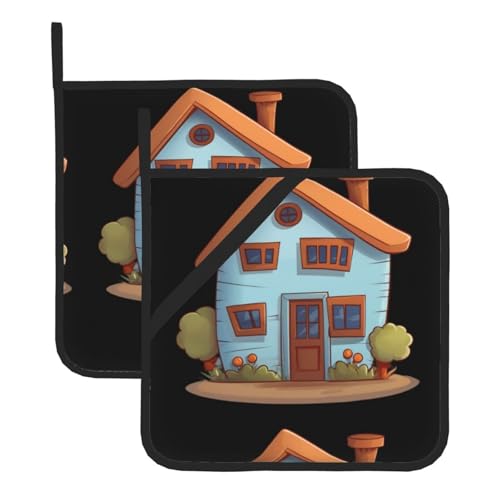 YYHHAOFA Cozy Little House Bedruckte quadratische isolierte Topfmatte, 2-teiliges Set für Wärmeisolierung beim Entfernen des Deckels, Mikrowelle, Backofen und Grillen im Freien YYHHAOFA Cozy Little House Bedruckte quadratische isolierte Topfmatte, 2-teiliges Set für Wärmeisolierung beim Entfernen des Deckels, Mikrowelle, Backofen und Grillen im Freien von YYHHAOFA