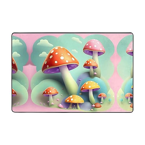 YYHHAOFA Dreamy Little Mushroom Flanell-Bodenmatte, rutschfest, 183 x 122 cm, feiner Samt, rutschfest, langlebig, weich YYHHAOFA Dreamy Little Mushroom Flanell-Bodenmatte, rutschfest, 183 x 122 cm, feiner Samt, rutschfest, langlebig, weich von YYHHAOFA