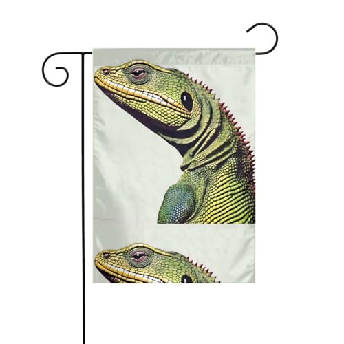 YYHHAOFA Eidechse bedruckte Gartenflaggenmast für den Außenbereich, Innenhof, Dekoration, doppelseitig, 30,5 x 45,7 cm von YYHHAOFA