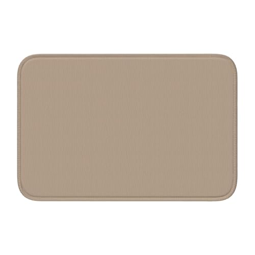 YYHHAOFA Einfarbige hellbraune bedruckte rutschfeste und verdickte Bodenmatte, geeignet für Badezimmer, Schlafzimmer, waschbare Teppich-Fußmatten, 40,6 x 61 cm YYHHAOFA Einfarbige hellbraune bedruckte rutschfeste und verdickte Bodenmatte, geeignet für Badezimmer, Schlafzimmer, waschbare Teppich-Fußmatten, 40,6 x 61 cm von YYHHAOFA