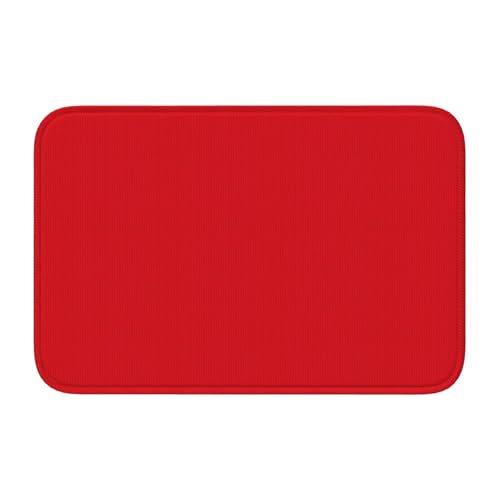 YYHHAOFA Einfarbige rote bedruckte rutschfeste und verdickte Bodenmatte, geeignet für Badezimmer, Schlafzimmer, waschbare Teppich-Fußmatten, 40,6 x 61 cm YYHHAOFA Einfarbige rote bedruckte rutschfeste und verdickte Bodenmatte, geeignet für Badezimmer, Schlafzimmer, waschbare Teppich-Fußmatten, 40,6 x 61 cm von YYHHAOFA