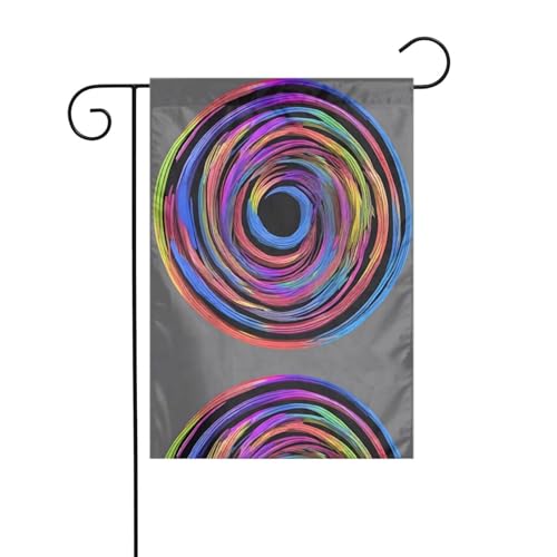 YYHHAOFA Farbige Spirale, bedruckt, Gartenflaggenmast für den Außenbereich, Innenhof, Dekoration, doppelseitig, 30,5 x 45,7 cm von YYHHAOFA
