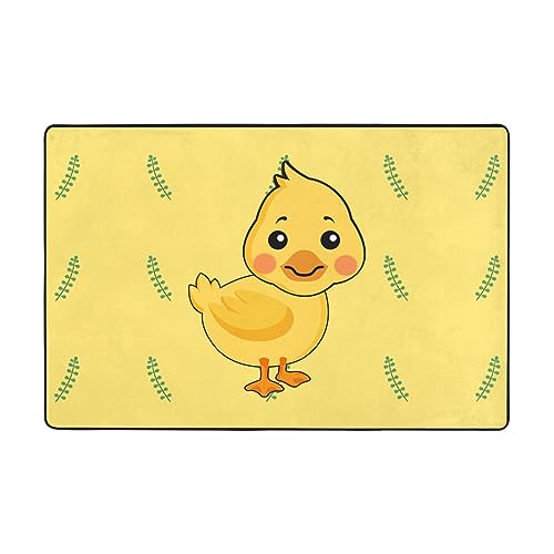 YYHHAOFA Flanell-Bodenmatte mit Cartoon-Entenmuster, rutschfest, 183 x 122 cm: feiner Samt, rutschfest, langlebig, weich von YYHHAOFA