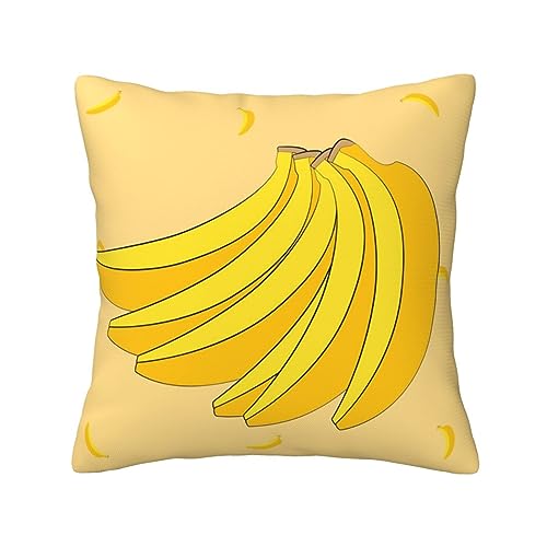 YYHHAOFA Four Seasons Universal-Kissenbezug, geeignet für Sofa, Bett, Stuhl, Auto, leicht zu reinigen, Cartoon-Banane, 50,8 x 50,8 cm von YYHHAOFA