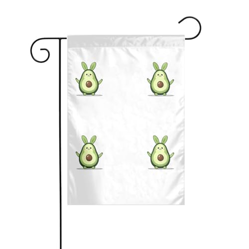 YYHHAOFA Gartenflagge mit Hasen-Avocado-Muster, 30,5 x 45,7 cm, für Garten, Terrasse, Balkon von YYHHAOFA