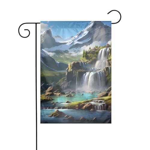 YYHHAOFA Gartenflagge mit Wasserfall-Muster, 30,5 x 45,7 cm, für Garten, Terrasse, Balkon von YYHHAOFA