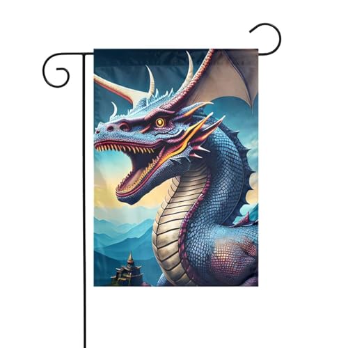 YYHHAOFA Gartenflagge mit brüllendem Drachenmuster, 30,5 x 45,7 cm, für Garten, Terrasse, Balkon von YYHHAOFA