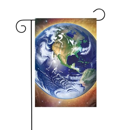 YYHHAOFA Gartenflagge mit kosmischem Erdmuster, 30,5 x 45,7 cm, für Garten, Terrasse, Balkon von YYHHAOFA