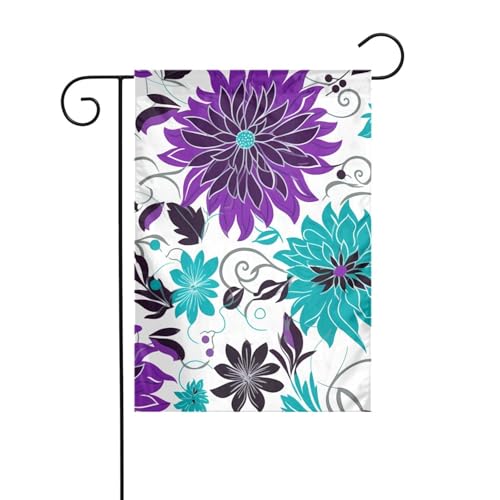 YYHHAOFA Gartenflagge mit lila und blaugrünen Blumen, 30,5 x 45,7 cm, für Garten, Terrasse, Balkon YYHHAOFA Gartenflagge mit lila und blaugrünen Blumen, 30,5 x 45,7 cm, für Garten, Terrasse, Balkon von YYHHAOFA