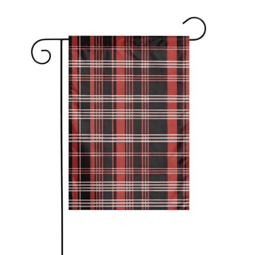 YYHHAOFA Gartenflagge mit rotem und schwarzem Muster, 30,5 x 45,7 cm, für Garten, Terrasse, Balkon von YYHHAOFA