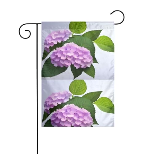 YYHHAOFA Gartenflagge mit verzweigtem Hortensien-Muster, 30,5 x 45,7 cm, für Garten, Terrasse, Balkon von YYHHAOFA