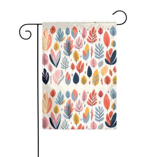YYHHAOFA Gartenflaggenmast mit Blattgraffiti-Druck, doppelseitig, 30,5 x 45,7 cm von YYHHAOFA