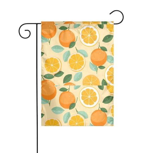 YYHHAOFA Gartenflaggenmast mit Zitrusmuster, doppelseitig, 30,5 x 45,7 cm von YYHHAOFA