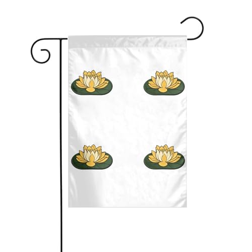 YYHHAOFA Gartenflaggenmast mit blühendem Lotus, bedruckt, doppelseitig, 30,5 x 45,7 cm von YYHHAOFA