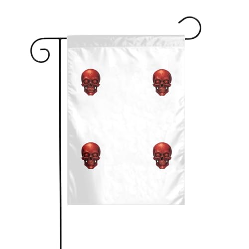 YYHHAOFA Gartenflaggenmast mit blutrotem Totenkopf-Motiv, doppelseitig, 30,5 x 45,7 cm von YYHHAOFA