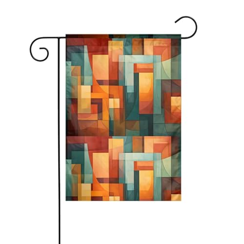 YYHHAOFA Gartenflaggenmast mit kubistischer Textur, bedruckt, doppelseitig, 30,5 x 45,7 cm von YYHHAOFA