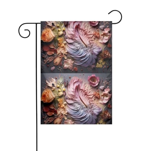 YYHHAOFA Gartenflaggenmast mit natürlichen Blütenblättern, bedruckt, doppelseitig, 30,5 x 45,7 cm von YYHHAOFA