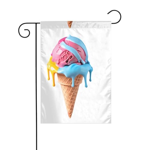YYHHAOFA Gartenflaggenmast mit schmelzendem Regenbogen-Eis, bedruckt, doppelseitig, 30,5 x 45,7 cm YYHHAOFA Gartenflaggenmast mit schmelzendem Regenbogen-Eis, bedruckt, doppelseitig, 30,5 x 45,7 cm von YYHHAOFA