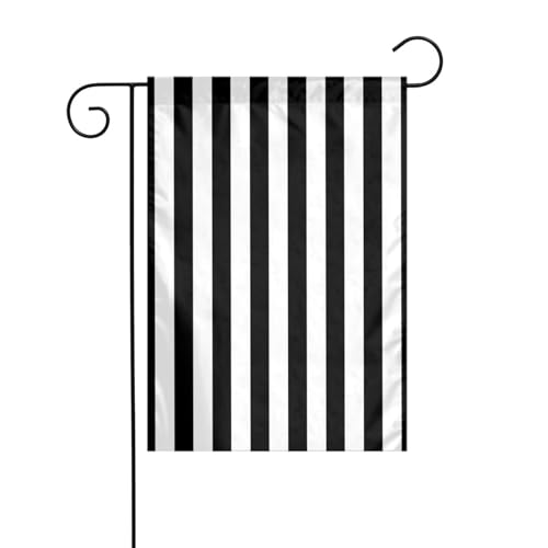 YYHHAOFA Gartenflaggenmast mit schwarz-weißen Streifen, doppelseitig, 30,5 x 45,7 cm von YYHHAOFA