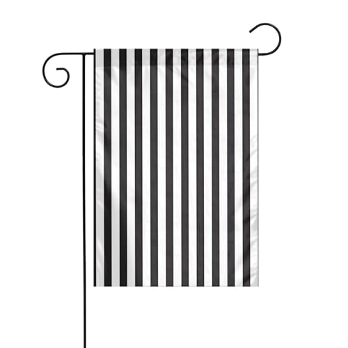 YYHHAOFA Gartenflaggenmast mit schwarz-weißen Streifen, doppelseitig, 30,5 x 45,7 cm von YYHHAOFA