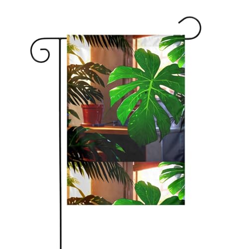 YYHHAOFA Grüne Pflanzen, bedruckt, Gartenflaggenmast für den Außenbereich, Innenhof, Dekoration, doppelseitig, 30,5 x 45,7 cm YYHHAOFA Grüne Pflanzen, bedruckt, Gartenflaggenmast für den Außenbereich, Innenhof, Dekoration, doppelseitig, 30,5 x 45,7 cm von YYHHAOFA