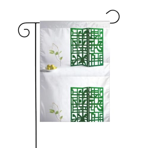 YYHHAOFA Jade Screen Fruit Gr Pattern Gartenflagge Hofdekoration 30,5 x 45,7 cm für Garten, Terrasse, Balkon von YYHHAOFA