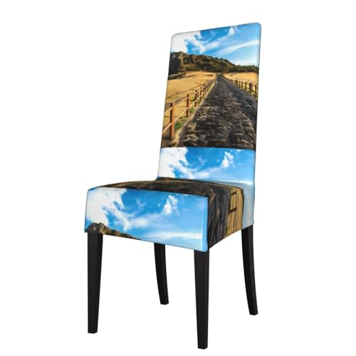 YYHHAOFA Jeju Island Korea Prints Esszimmerstuhlbezug ist leicht zu zerlegen und besteht aus hochbelastbarem Stoff, der verschleißfest ist von YYHHAOFA