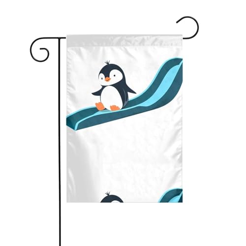 YYHHAOFA Kleiner Pinguin auf der Rutsche, bedruckte Gartenflaggenmast für den Außenbereich, Innenhof, Dekoration, doppelseitig, 30,5 x 45,7 cm YYHHAOFA Kleiner Pinguin auf der Rutsche, bedruckte Gartenflaggenmast für den Außenbereich, Innenhof, Dekoration, doppelseitig, 30,5 x 45,7 cm von YYHHAOFA