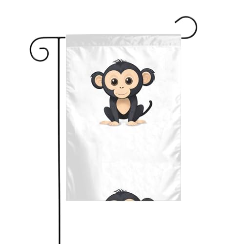 YYHHAOFA Kleiner schwarzer Affe, bedruckt, Gartenflaggenmast für den Außenbereich, Innenhof, Dekoration, doppelseitig, 30,5 x 45,7 cm von YYHHAOFA